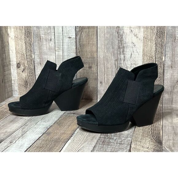 Eileen Fisher Black Wedge Sandals - Picture 2 of 9